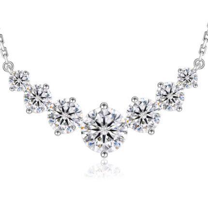 Necklace / Diamond Moissanite Pendant / S925 Sterling Silver Chain / 1.7Ct, 2.8CT, 5CT / VVS1 Lab created Diamond Necklace / Anniversary Romantic Women Gifts